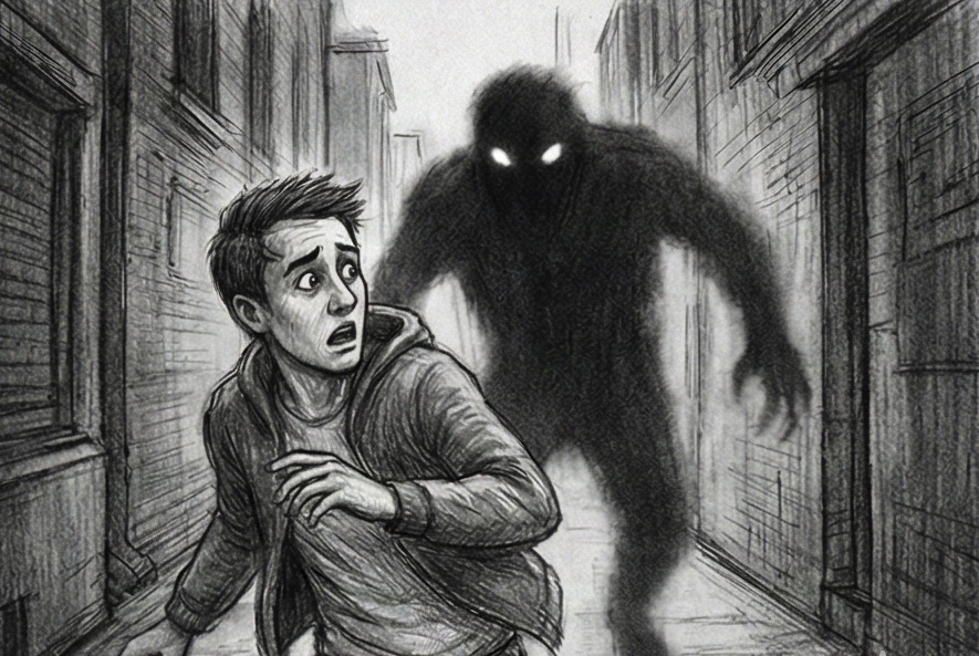 Personne fuyant dans un rêve - sensation d'être poursuivi