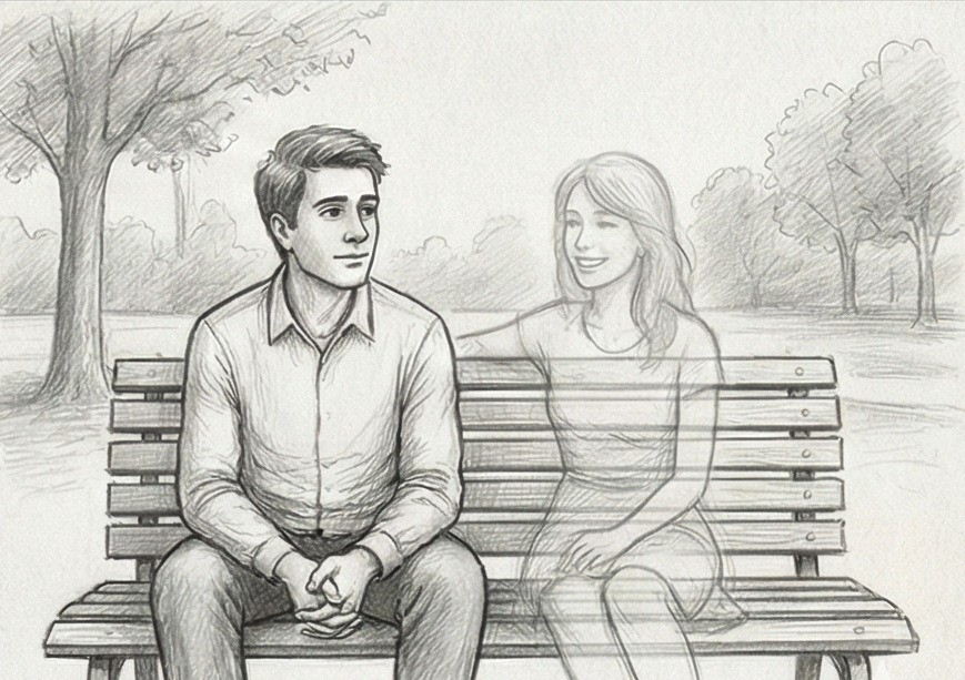 Silhouette d'une personne regardant au loin, symbolisant la nostalgie ou les questions non résolues après une rupture.