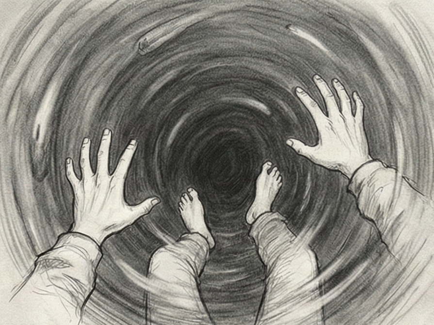 Personne tombant dans un rêve - sensation de chute